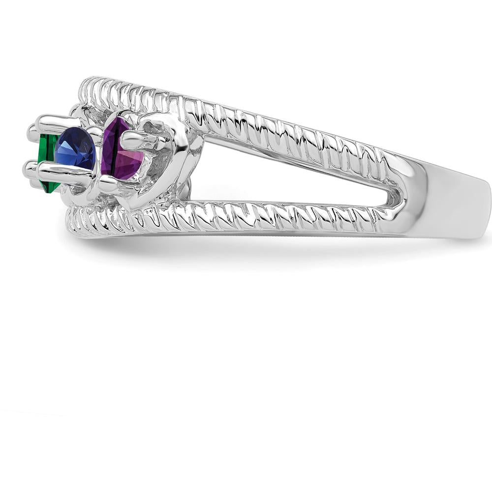 14K White Gold Family Jewelry Ring Mounting - 4mm Band Width, Polished Finish by Oro Pregiato