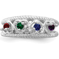 14K White Gold Family Jewelry Ring Mounting - 4mm Band Width, Polished Finish by Oro Pregiato