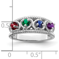 14K White Gold Family Jewelry Ring Mounting - 4mm Band Width, Polished Finish by Oro Pregiato