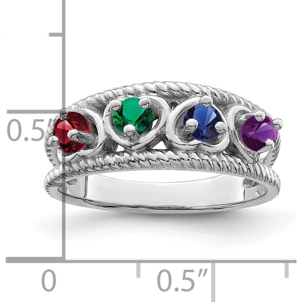 14K White Gold Family Jewelry Ring Mounting - 4mm Band Width, Polished Finish by Oro Pregiato