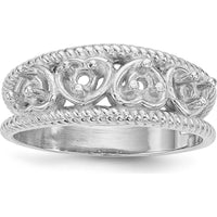 14K White Gold Family Jewelry Ring Mounting - 4mm Band Width, Polished Finish by Oro Pregiato