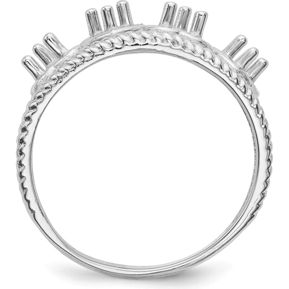 14K White Gold Family Jewelry Ring Mounting - 4mm Band Width, Polished Finish by Oro Pregiato