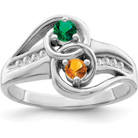 14K White Gold Family Jewelry Ring Mounting - Customizable Design for Mother's & Family Jewelry by Monteluci Fine Jewelry