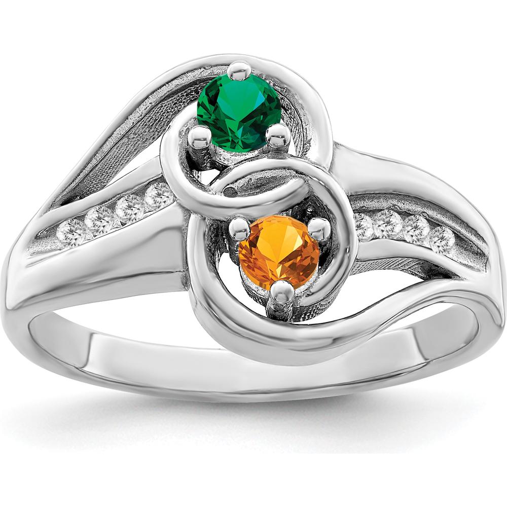 14K White Gold Family Jewelry Ring Mounting - Customizable Design for Mother's & Family Jewelry by Monteluci Fine Jewelry