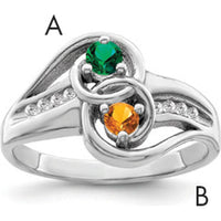 14K White Gold Family Jewelry Ring Mounting - Customizable Design for Mother's & Family Jewelry by Monteluci Fine Jewelry