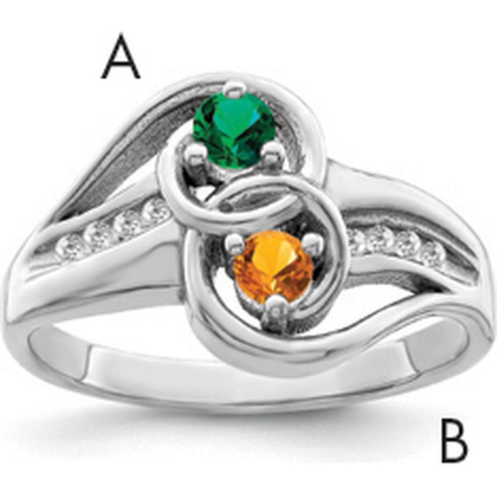 14K White Gold Family Jewelry Ring Mounting - Customizable Design for Mother's & Family Jewelry by Monteluci Fine Jewelry