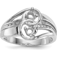 14K White Gold Family Jewelry Ring Mounting - Customizable Design for Mother's & Family Jewelry by Monteluci Fine Jewelry