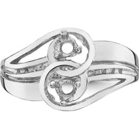14K White Gold Family Jewelry Ring Mounting - Customizable Design for Mother's & Family Jewelry by Monteluci Fine Jewelry