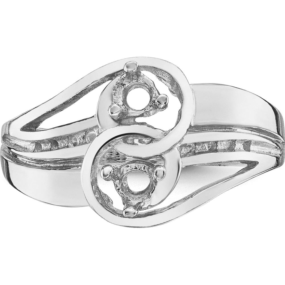 14K White Gold Family Jewelry Ring Mounting - Customizable Design for Mother's & Family Jewelry by Monteluci Fine Jewelry