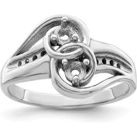 14K White Gold Family Jewelry Ring Mounting - Customizable Design for Mother's & Family Jewelry by Monteluci Fine Jewelry