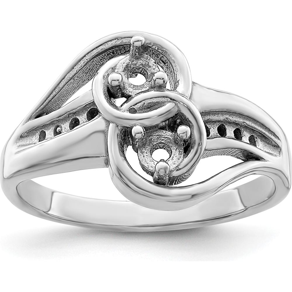 14K White Gold Family Jewelry Ring Mounting - Customizable Design for Mother's & Family Jewelry by Monteluci Fine Jewelry
