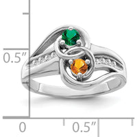 14K White Gold Family Jewelry Ring Mounting - Customizable Design for Mother's & Family Jewelry by Monteluci Fine Jewelry
