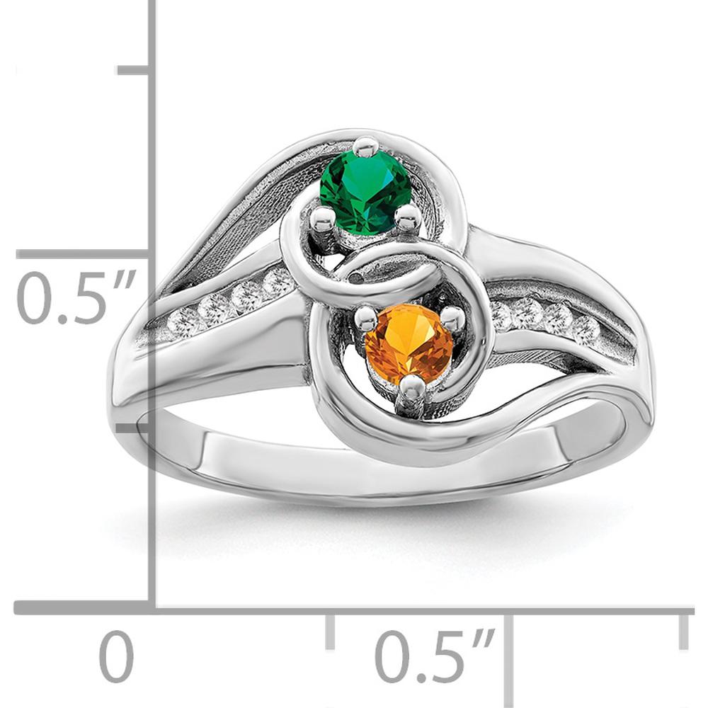 14K White Gold Family Jewelry Ring Mounting - Customizable Design for Mother's & Family Jewelry by Monteluci Fine Jewelry