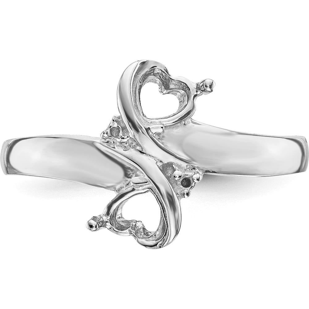14K White Gold Family Jewelry Ring Mounting - Customizable for Mother's & Family Stones by Oro Pregiato