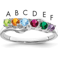 14K White Gold Family Jewelry Ring Mounting - Customizable with Personal Stones by Monteluci Fine Jewelry