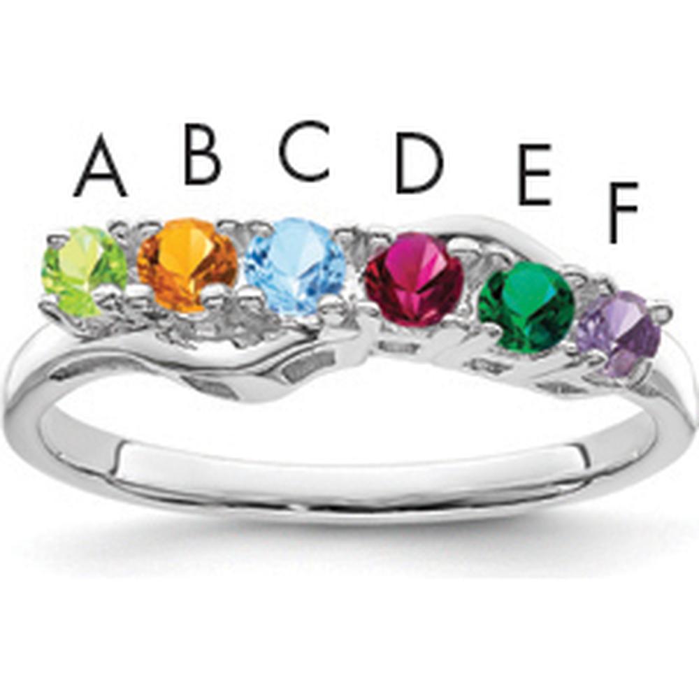14K White Gold Family Jewelry Ring Mounting - Customizable with Personal Stones by Monteluci Fine Jewelry