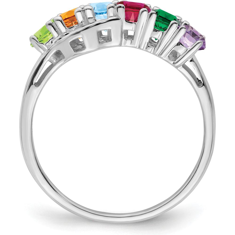 14K White Gold Family Jewelry Ring Mounting - Customizable with Personal Stones by Monteluci Fine Jewelry