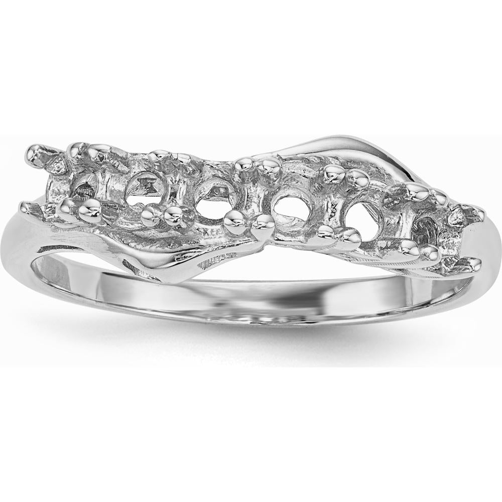 14K White Gold Family Jewelry Ring Mounting - Customizable with Personal Stones by Monteluci Fine Jewelry