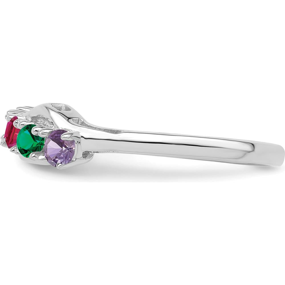 14K White Gold Family Jewelry Ring Mounting - Customizable with Personal Stones by Monteluci Fine Jewelry