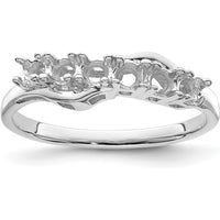 14K White Gold Family Jewelry Ring Mounting - Customizable with Personal Stones by Monteluci Fine Jewelry