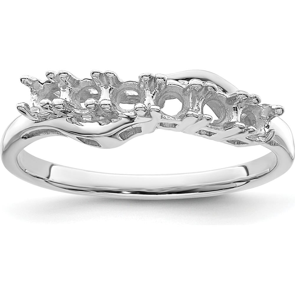 14K White Gold Family Jewelry Ring Mounting - Customizable with Personal Stones by Monteluci Fine Jewelry