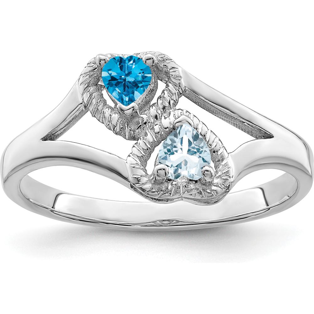 14K White Gold Family Jewelry Ring Mounting - Polished Band, Rhodium Plating, 2mm Band Width by Oro Pregiato
