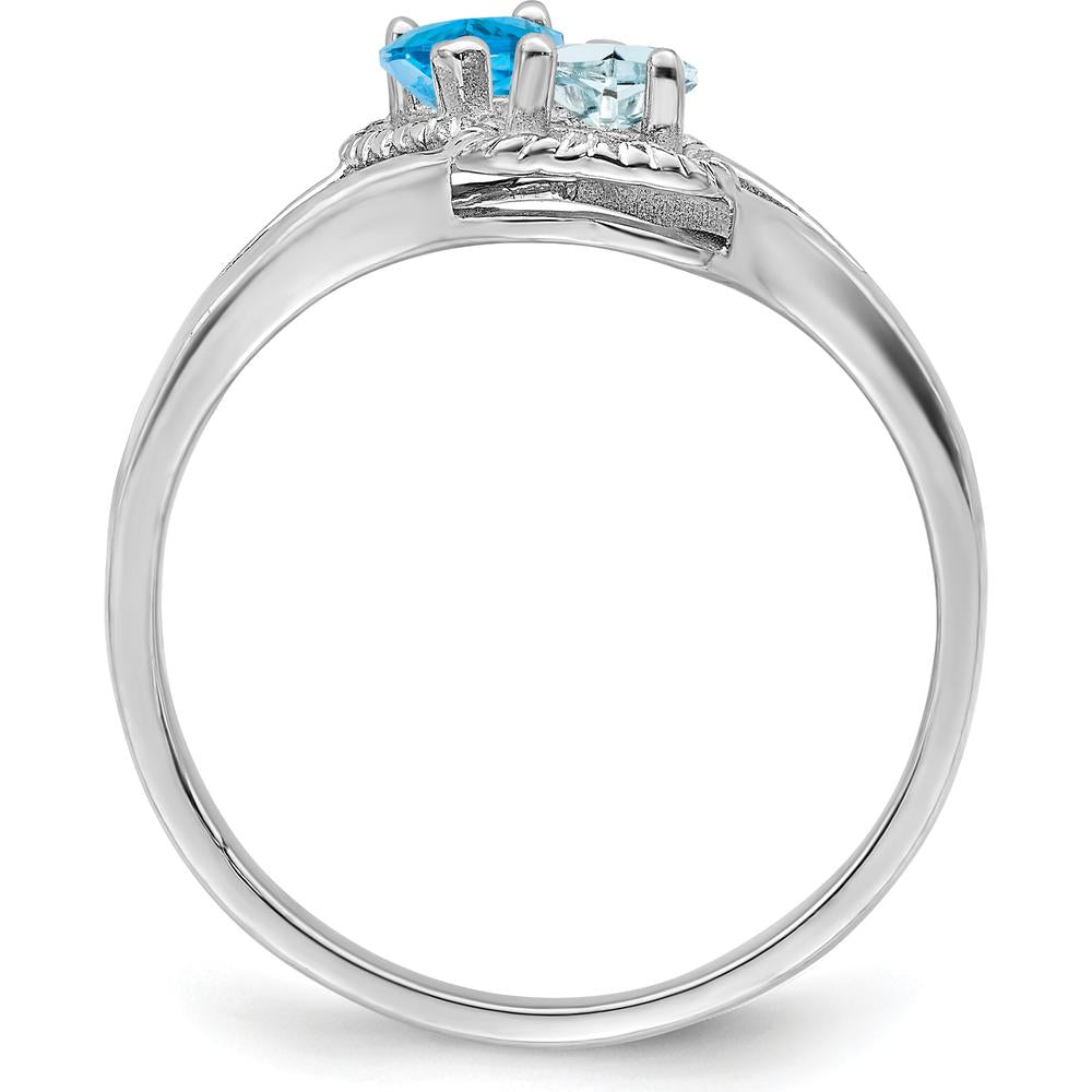 14K White Gold Family Jewelry Ring Mounting - Polished Band, Rhodium Plating, 2mm Band Width by Oro Pregiato