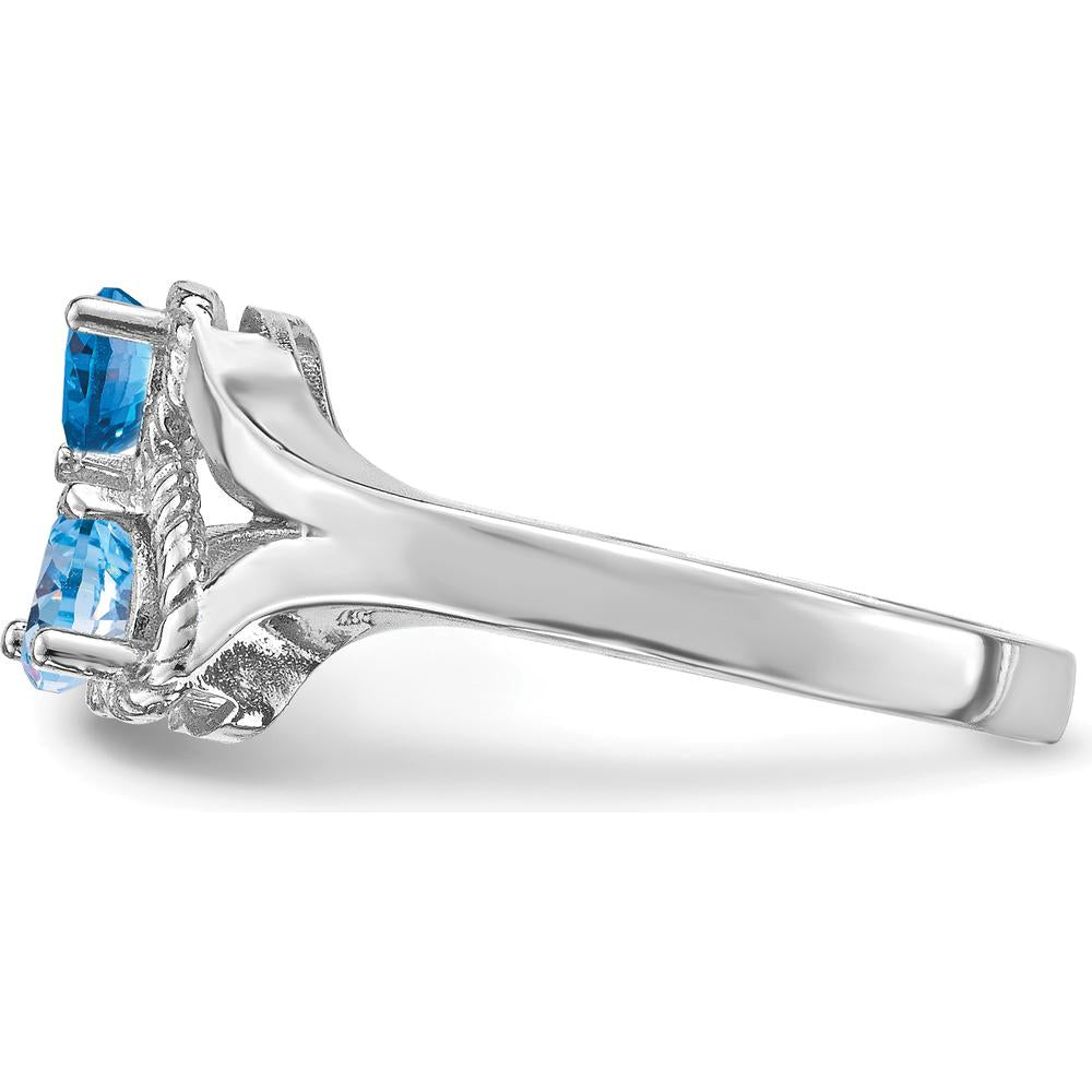 14K White Gold Family Jewelry Ring Mounting - Polished Band, Rhodium Plating, 2mm Band Width by Oro Pregiato