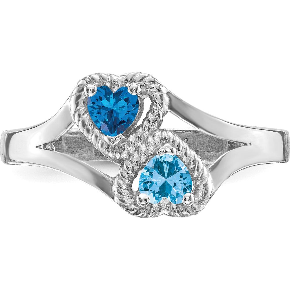 14K White Gold Family Jewelry Ring Mounting - Polished Band, Rhodium Plating, 2mm Band Width by Oro Pregiato