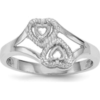 14K White Gold Family Jewelry Ring Mounting - Polished Band, Rhodium Plating, 2mm Band Width by Oro Pregiato