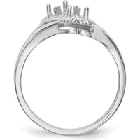 14K White Gold Family Jewelry Ring Mounting - Polished Band, Rhodium Plating, 2mm Band Width by Oro Pregiato