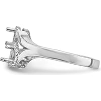 14K White Gold Family Jewelry Ring Mounting - Polished Band, Rhodium Plating, 2mm Band Width by Oro Pregiato
