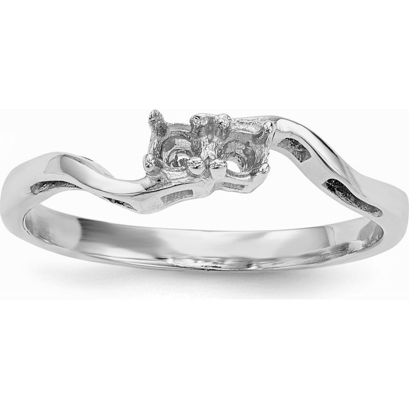 14K White Gold Family Jewelry Ring Mounting - Polished Finish, Customizable for Mother's and Family Rings by Monteluci Fine Jewelry