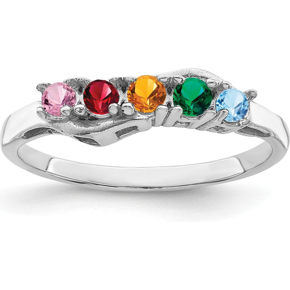 14K White Gold Family Jewelry Ring Mounting - Polished Finish, Rhodium Plated by Monteluci Fine Jewelry
