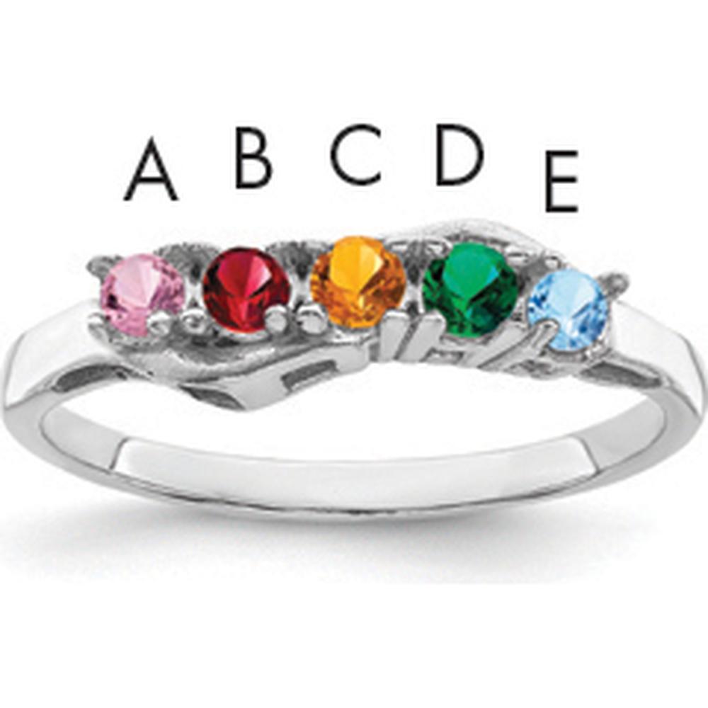 14K White Gold Family Jewelry Ring Mounting - Polished Finish, Rhodium Plated by Monteluci Fine Jewelry