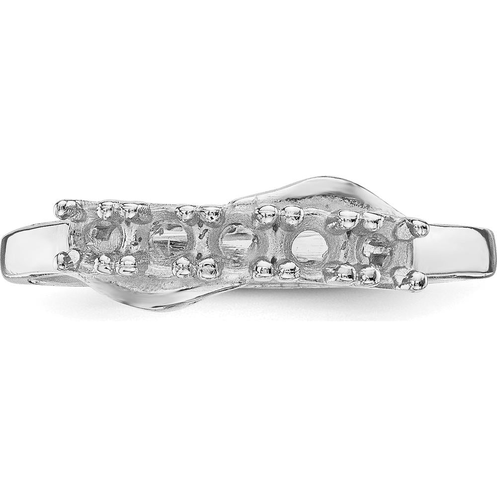14K White Gold Family Jewelry Ring Mounting - Polished Finish, Rhodium Plated by Monteluci Fine Jewelry