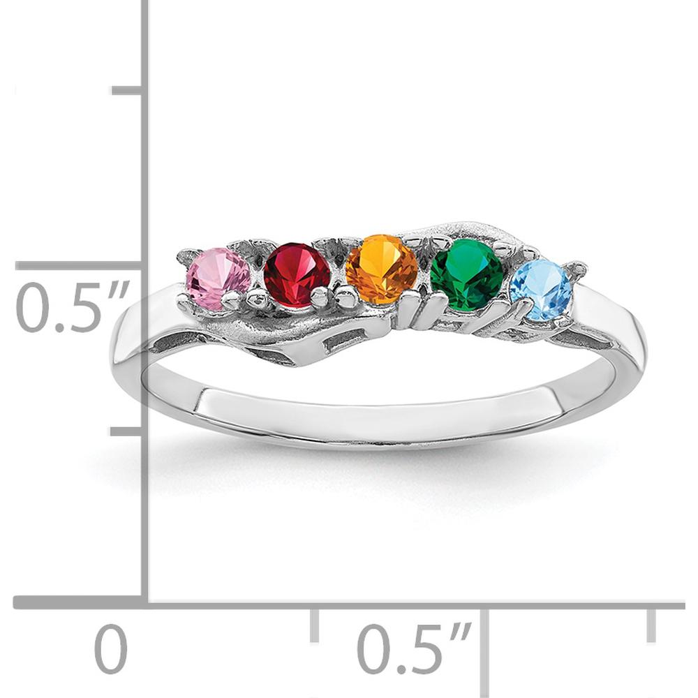 14K White Gold Family Jewelry Ring Mounting - Polished Finish, Rhodium Plated by Monteluci Fine Jewelry
