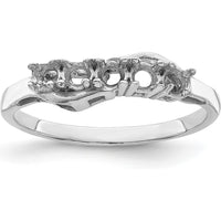 14K White Gold Family Jewelry Ring Mounting - Polished Finish, Rhodium Plated by Monteluci Fine Jewelry