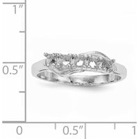 14K White Gold Family Jewelry Ring Mounting - Polished Finish, Rhodium Plated by Monteluci Fine Jewelry