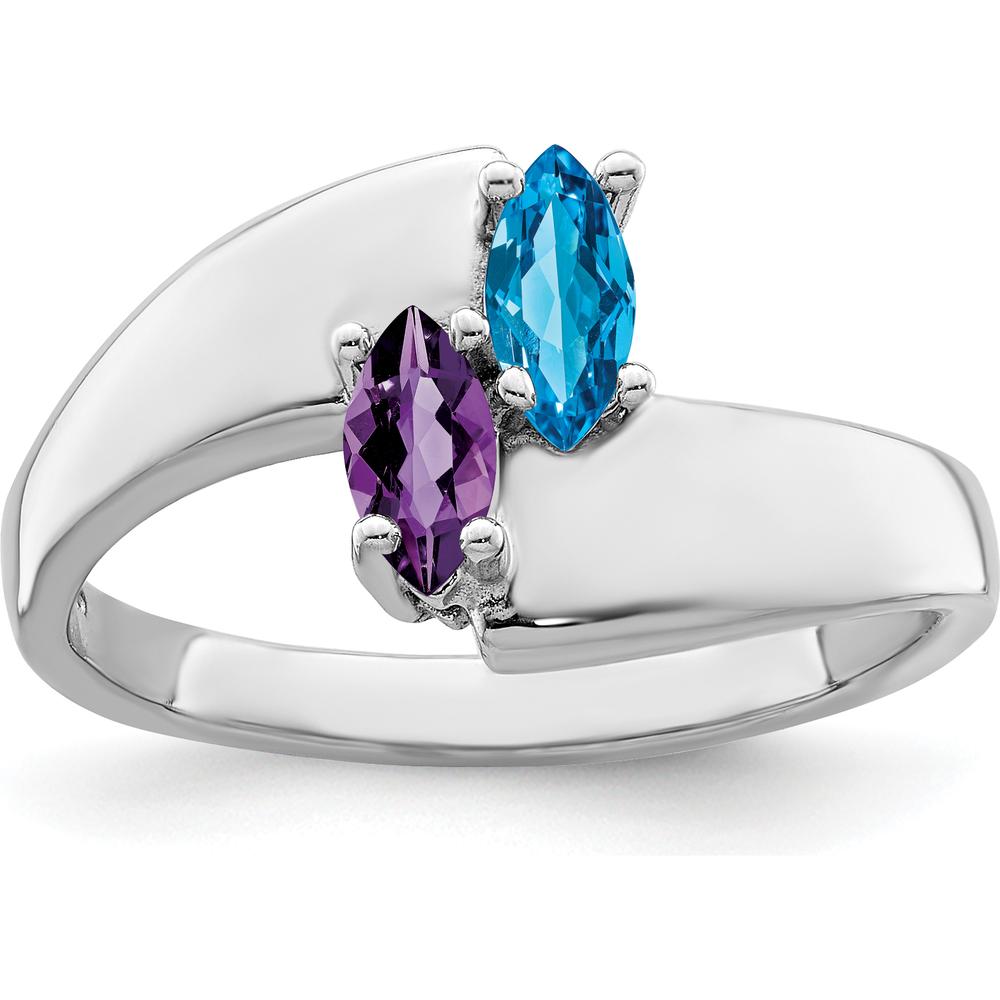 14K White Gold Family Jewelry Ring Mounting - Polished Finish, Rhodium Plated by Monteluci Fine Jewelry