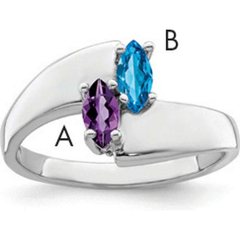 14K White Gold Family Jewelry Ring Mounting - Polished Finish, Rhodium Plated by Monteluci Fine Jewelry