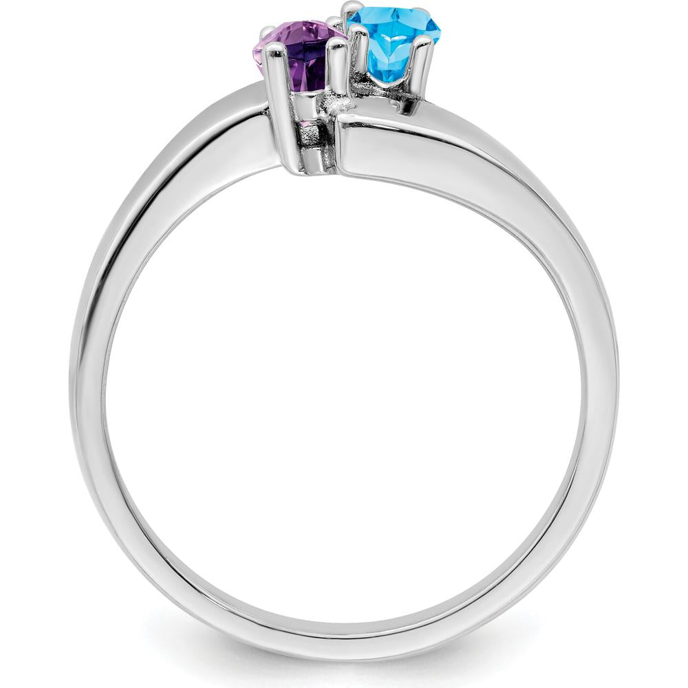 14K White Gold Family Jewelry Ring Mounting - Polished Finish, Rhodium Plated by Monteluci Fine Jewelry