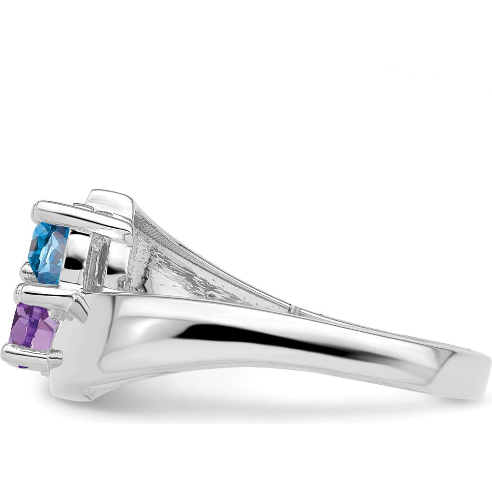 14K White Gold Family Jewelry Ring Mounting - Polished Finish, Rhodium Plated by Monteluci Fine Jewelry