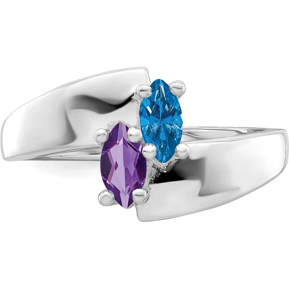 14K White Gold Family Jewelry Ring Mounting - Polished Finish, Rhodium Plated by Monteluci Fine Jewelry