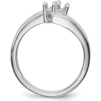 14K White Gold Family Jewelry Ring Mounting - Polished Finish, Rhodium Plated by Monteluci Fine Jewelry