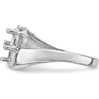 14K White Gold Family Jewelry Ring Mounting - Polished Finish, Rhodium Plated by Monteluci Fine Jewelry
