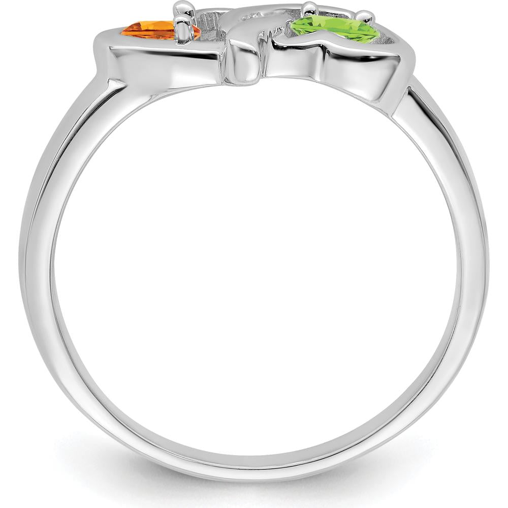14K White Gold Family Jewelry Ring Mounting - Polished Finish by Oro Pregiato