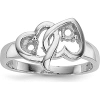 14K White Gold Family Jewelry Ring Mounting - Polished Finish by Oro Pregiato