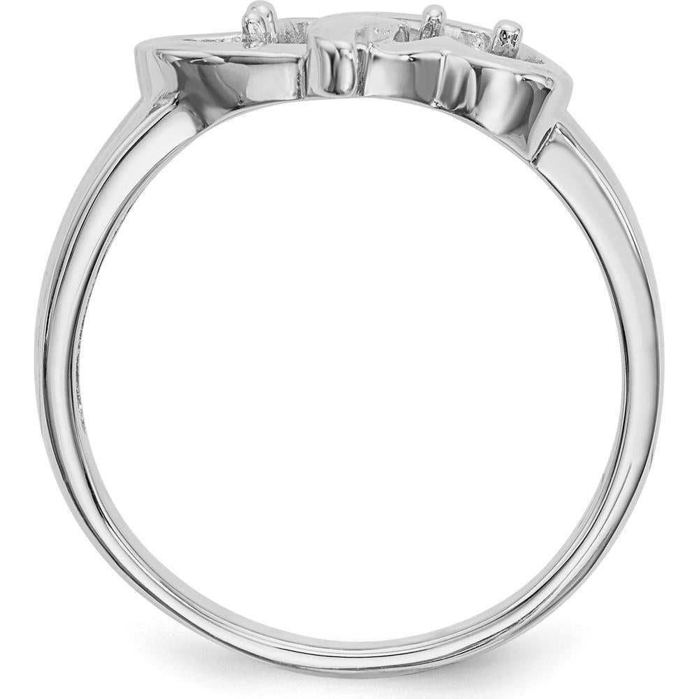 14K White Gold Family Jewelry Ring Mounting - Polished Finish by Oro Pregiato