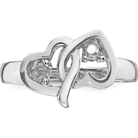 14K White Gold Family Jewelry Ring Mounting - Polished Finish by Oro Pregiato